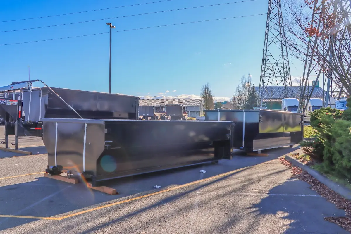 Roll-off dumpster ready for waste disposal at job site for 8 Yard Dumpster Rental in St. Charles